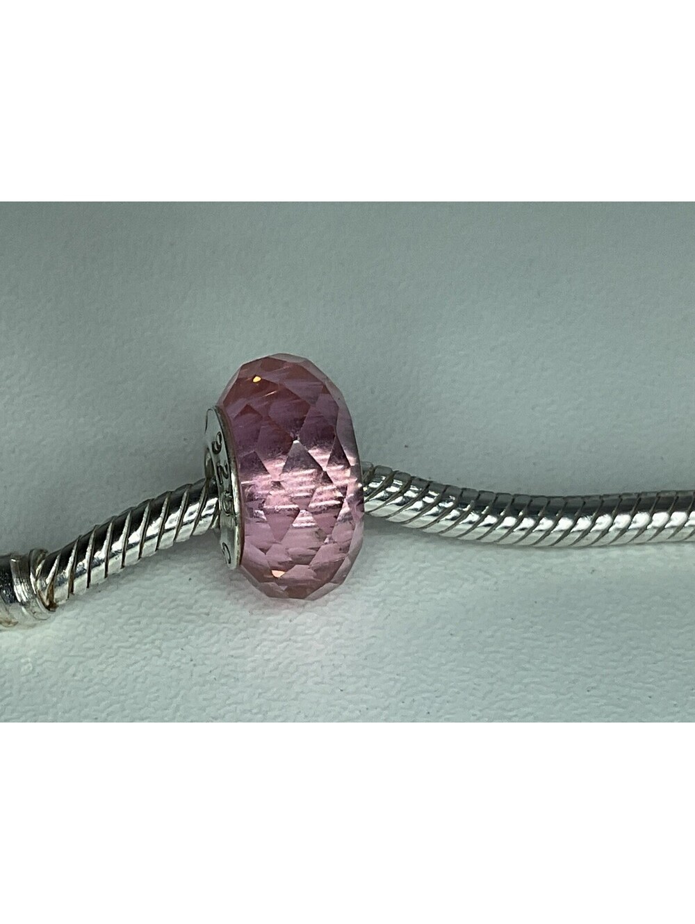 Chamilia Pink Faceted Murano Glass Charm Retired